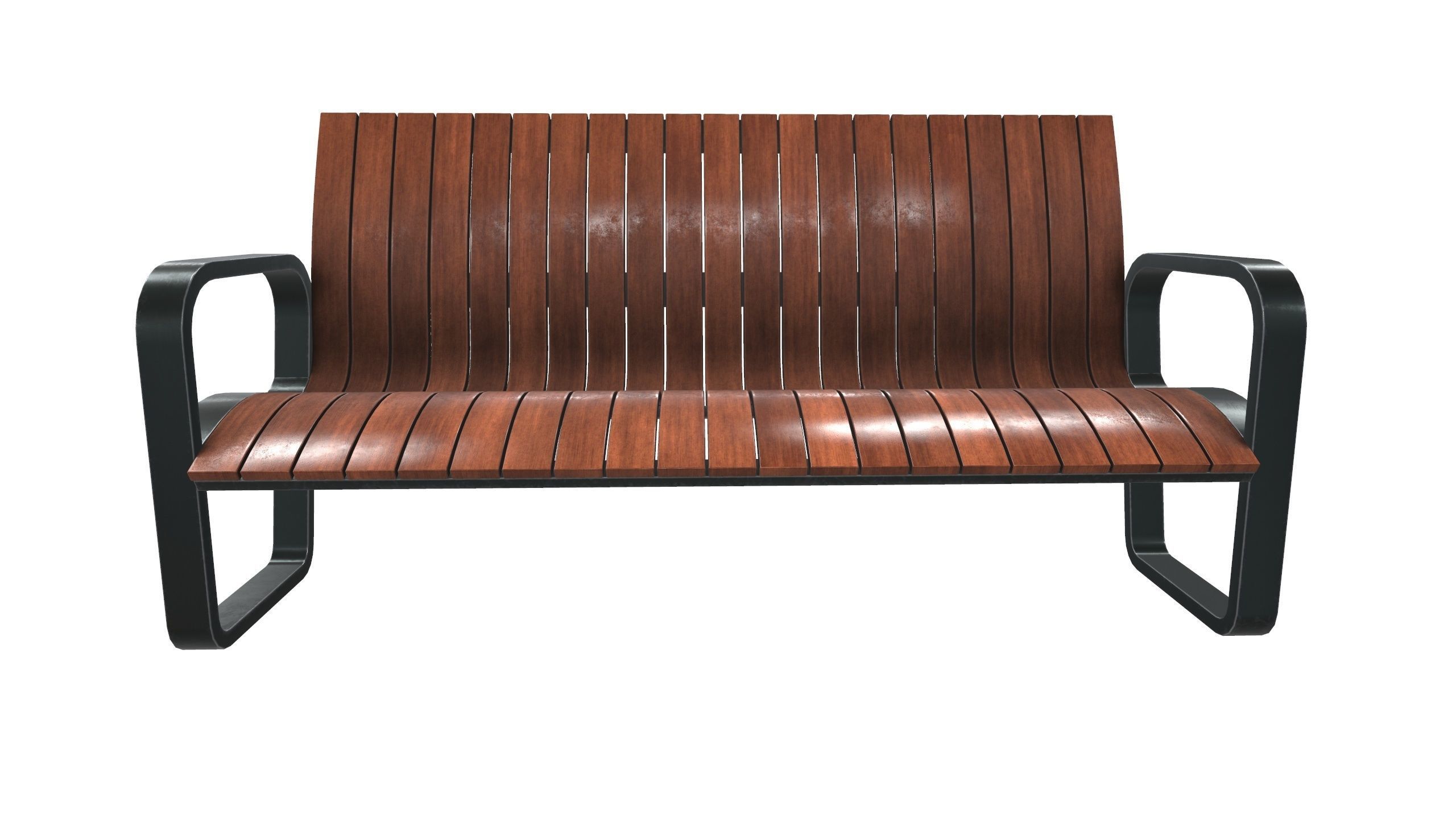 Modern Bench VR 3D Model Low-poly 3D model_9