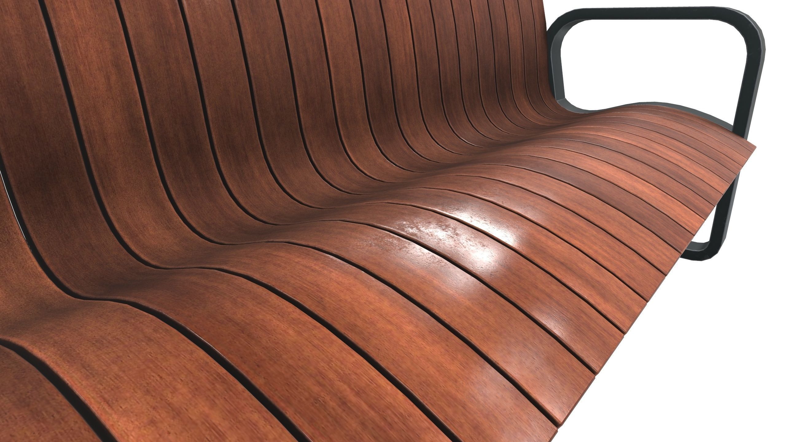 Modern Bench VR 3D Model Low-poly 3D model_12