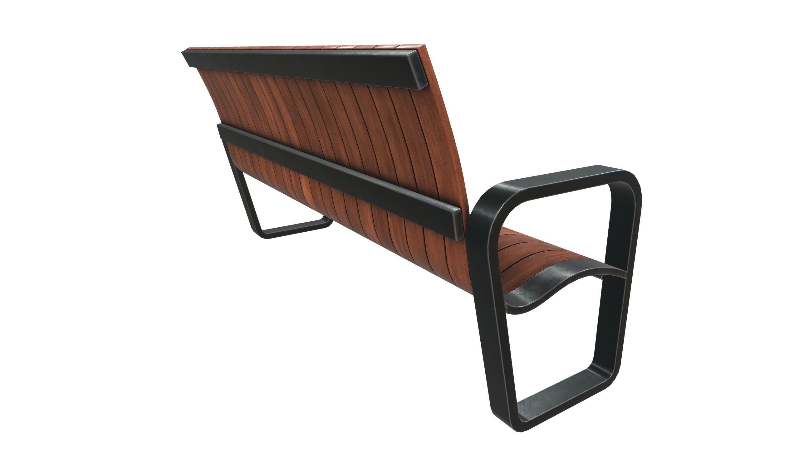 Modern Bench VR 3D Model Low-poly 3D model_8