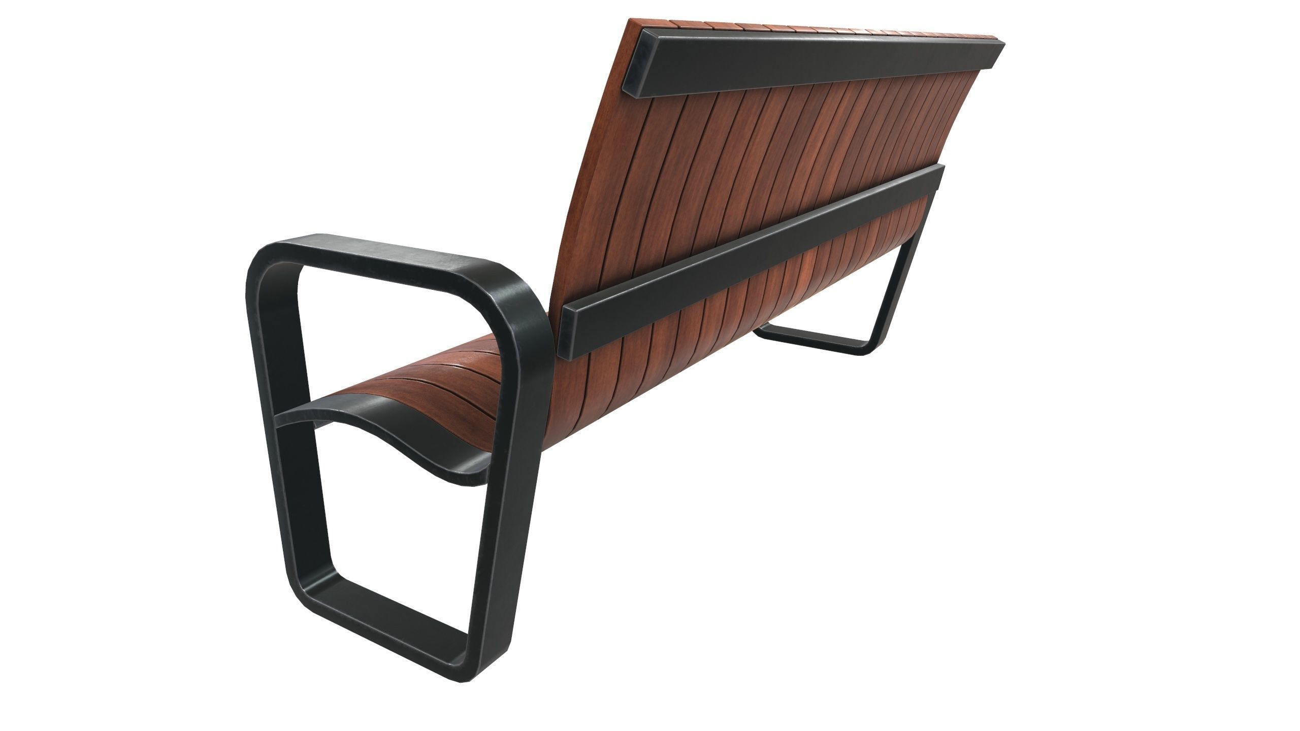 Modern Bench VR 3D Model Low-poly 3D model_6