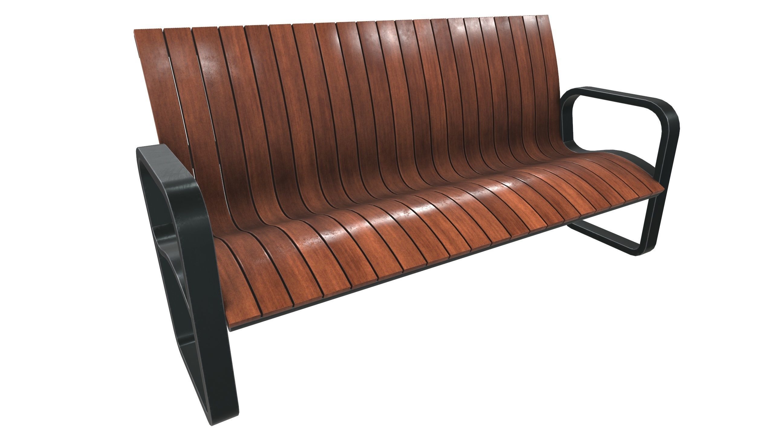 Modern Bench VR 3D Model Low-poly 3D model_11