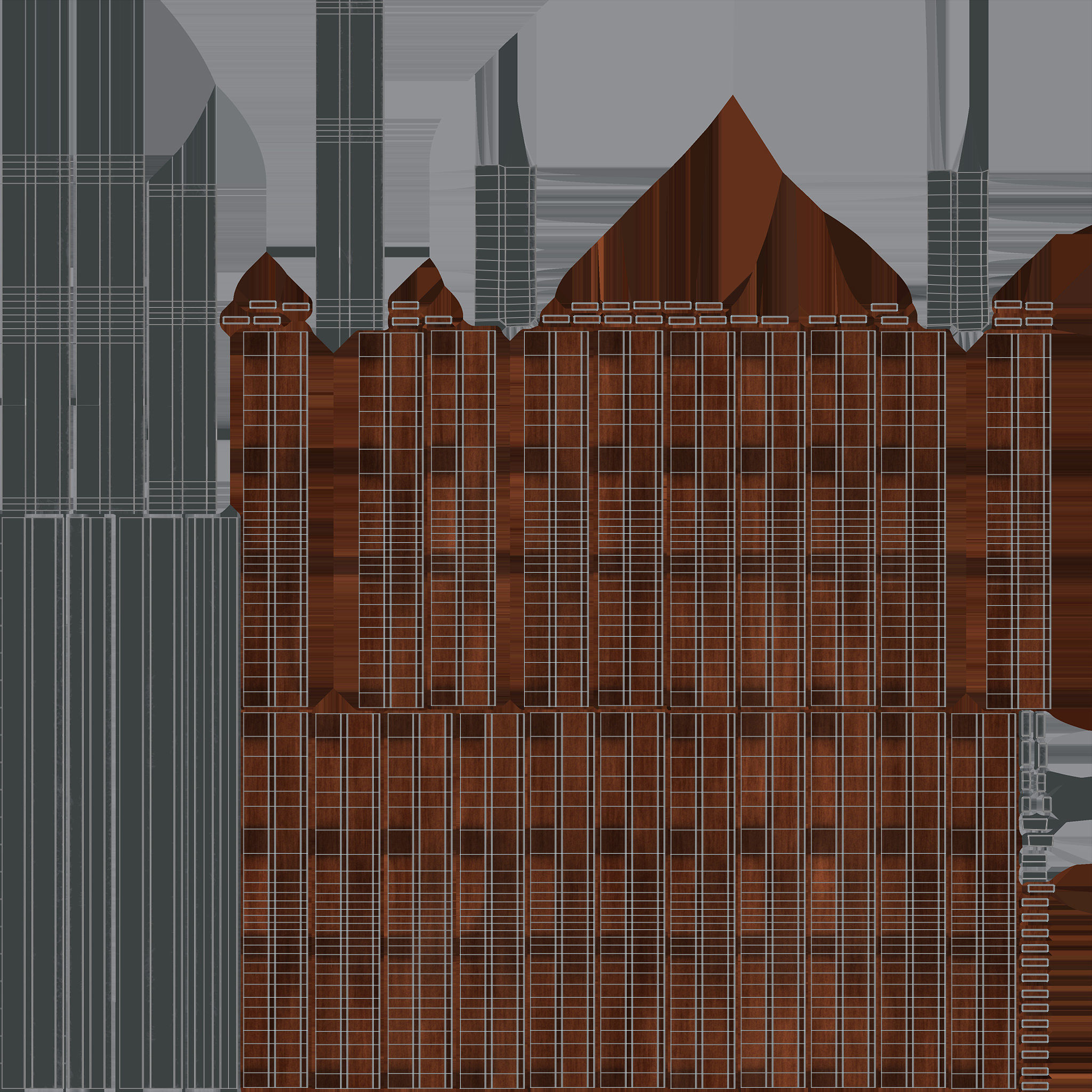 Modern Bench VR 3D Model Low-poly 3D model_15