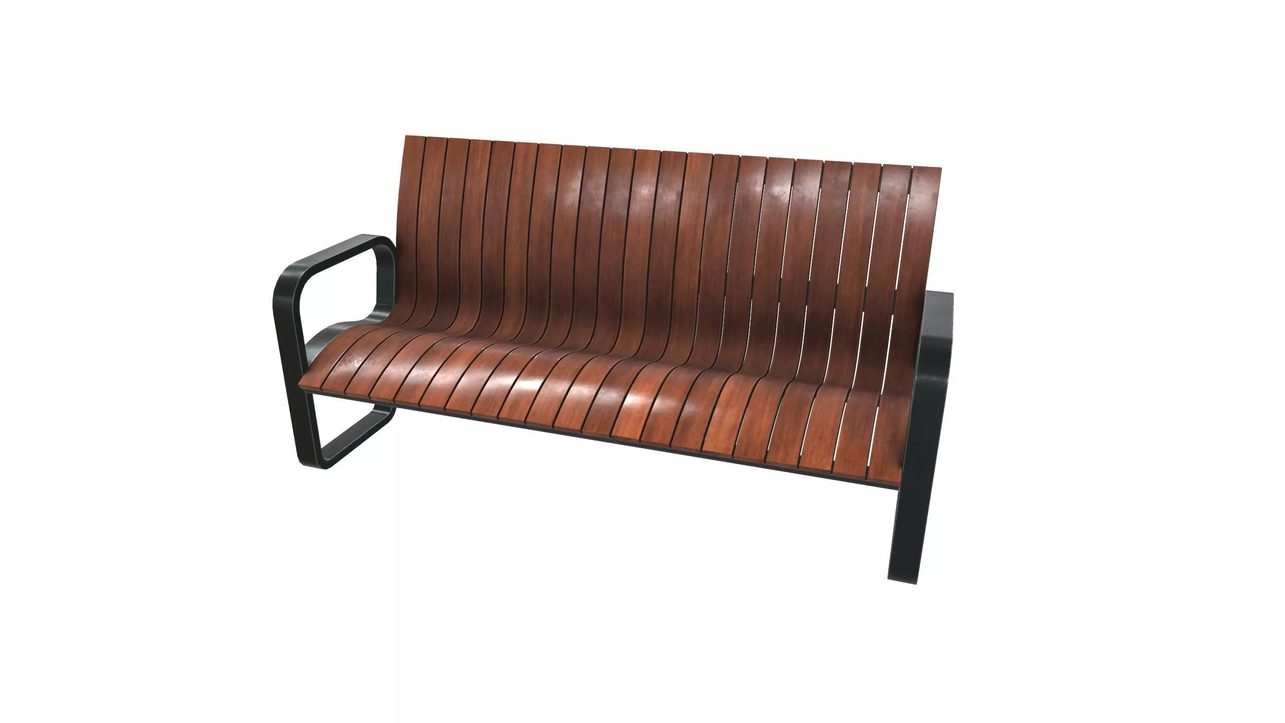 Modern Bench VR 3D Model Low-poly 3D model_0