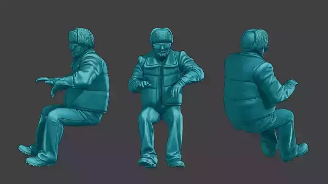 Actual Male Truck Driver AMTD 009 3D print model