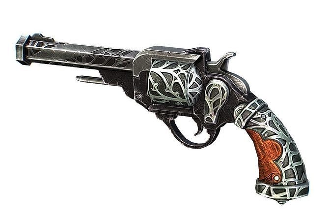 Multibarrel Short Barrel Revolver 2 Low-poly 3D model