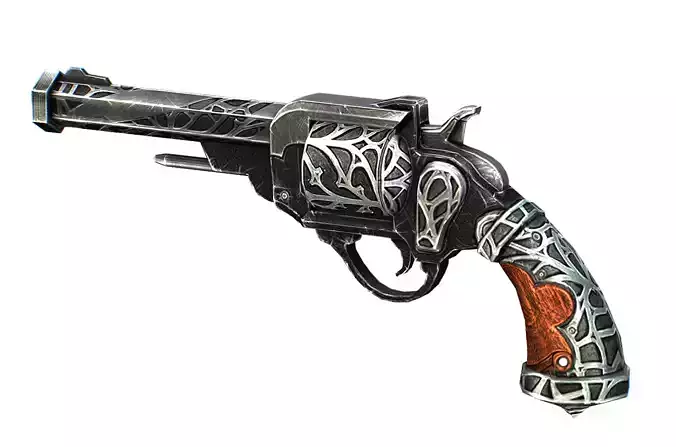 Multibarrel Short Barrel Revolver 2 Low-poly 3D model