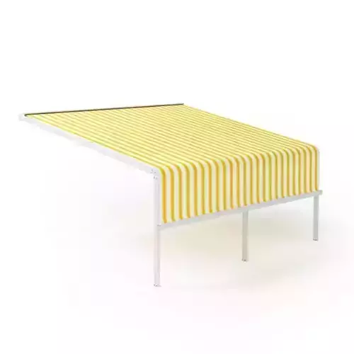 Outdoor Yellow And White Awning