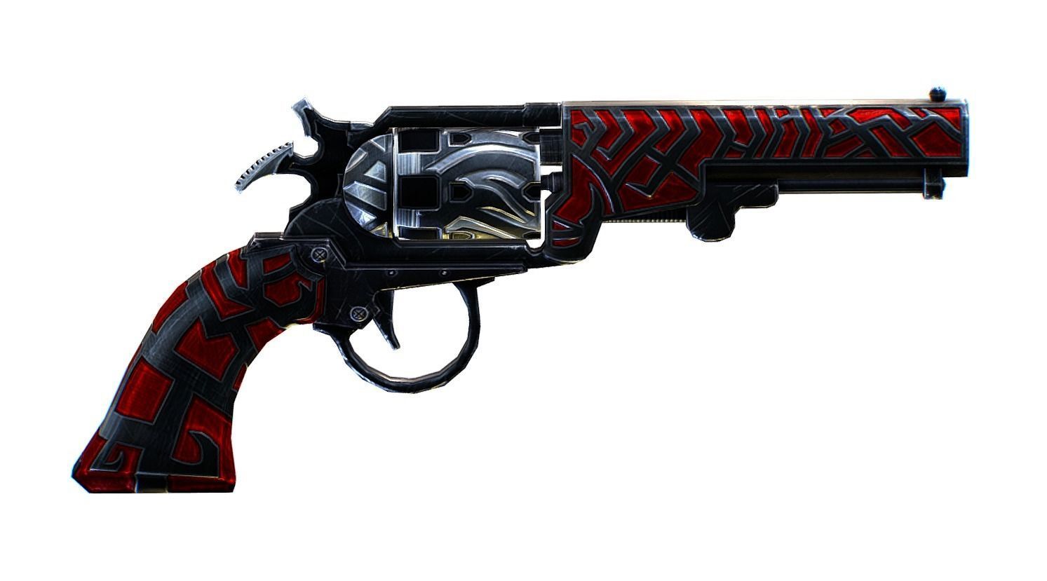 Multibarrel Short Barrel Revolver 03 Low-poly 3D model_3