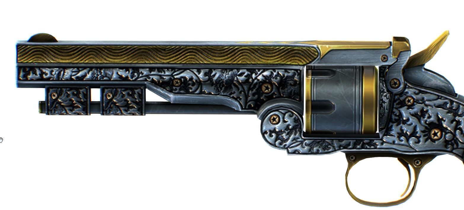 Multibarrel Short Barrel Revolver 04 Low-poly 3D model_2