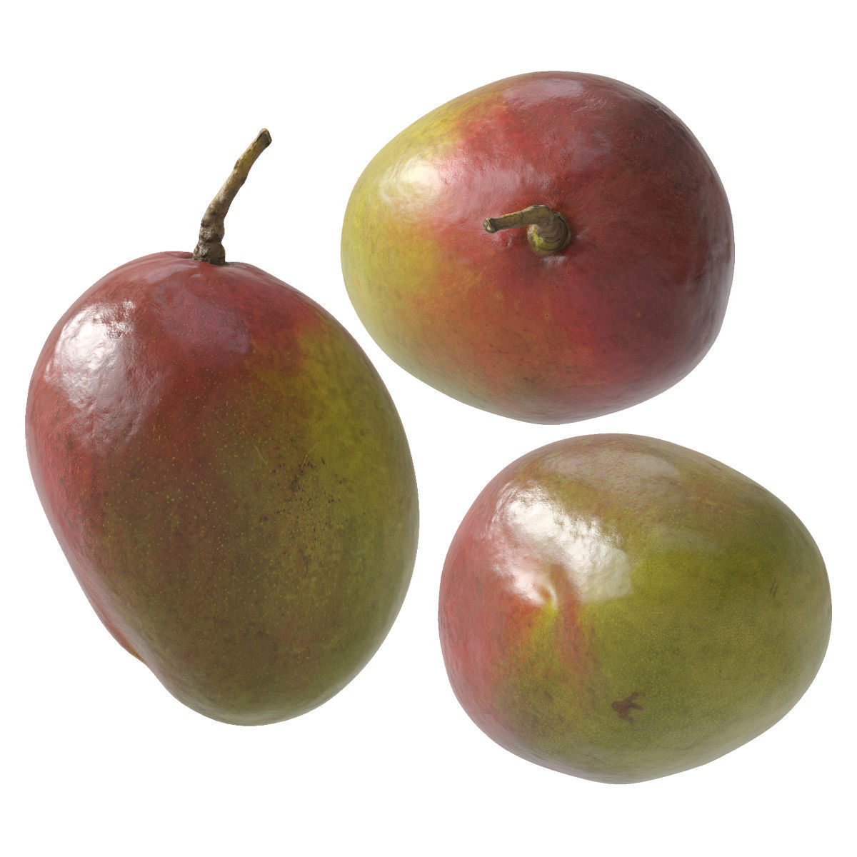 Nested bowl with pears and mango 3D model_7