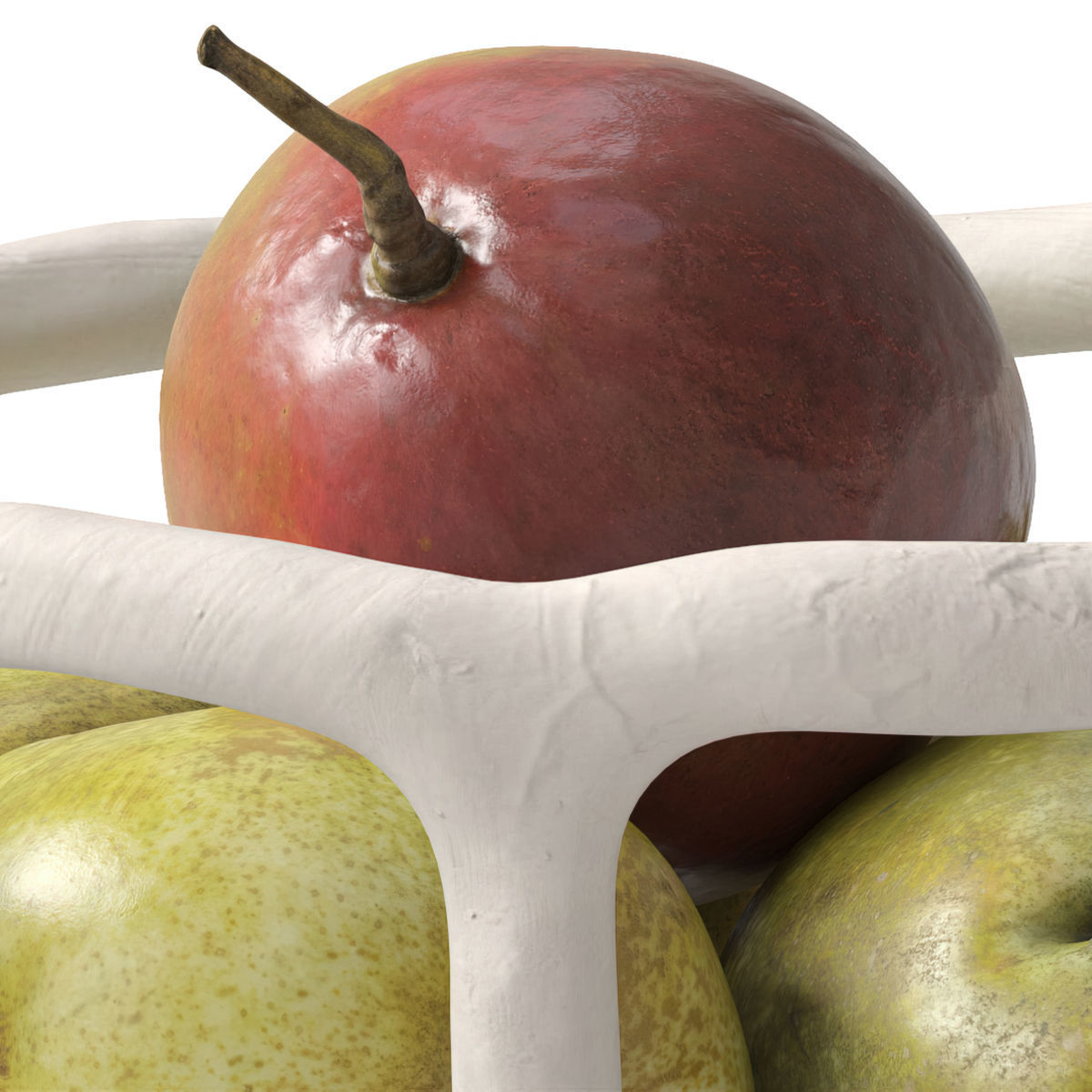 Nested bowl with pears and mango 3D model_4