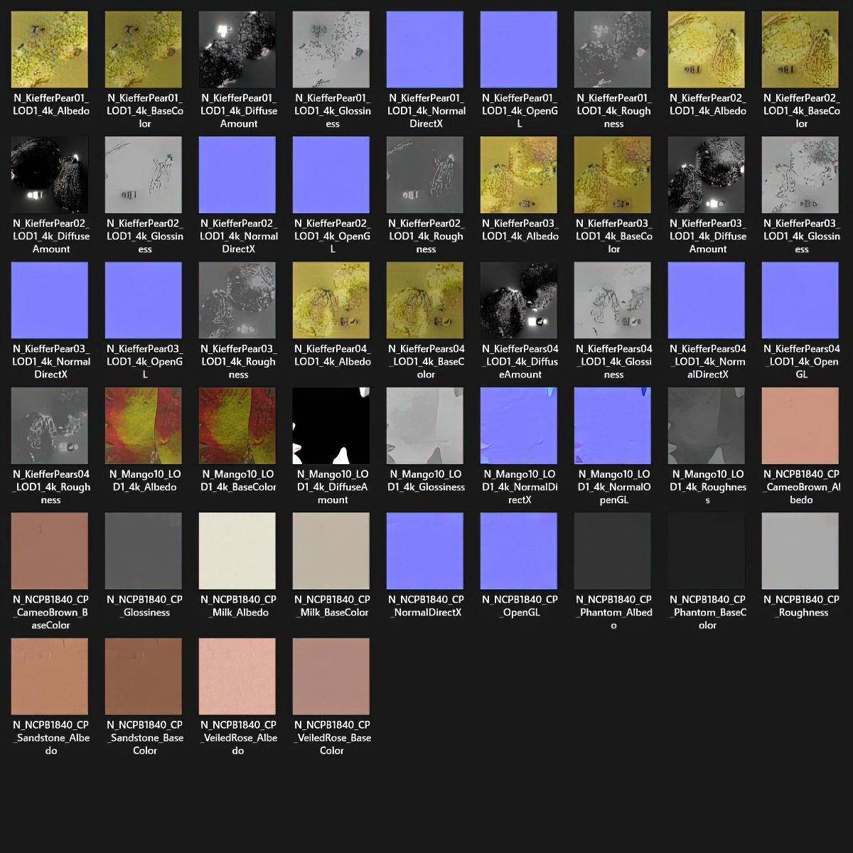 Nested bowl with pears and mango 3D model_16