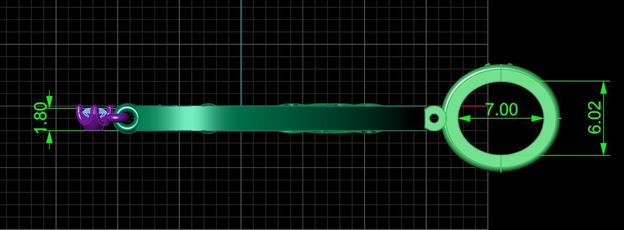 pendant amulet with marten ferret weasel and stones 599 3D print model_7