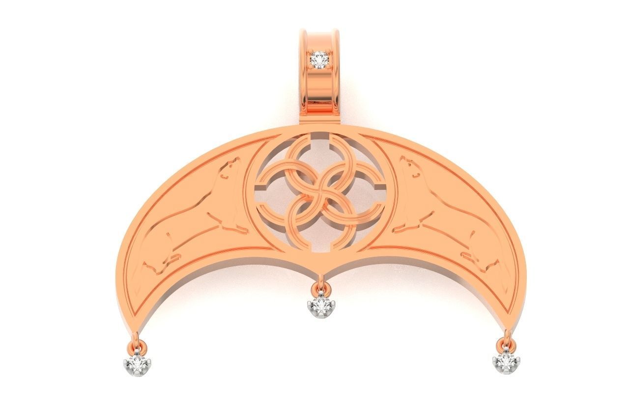 pendant amulet with marten ferret weasel and stones 599 3D print model_36