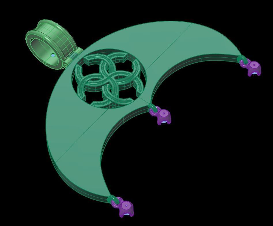 pendant amulet with marten ferret weasel and stones 599 3D print model_9