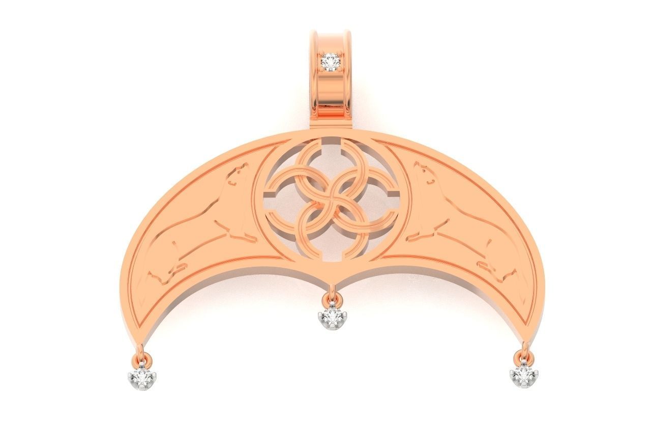 pendant amulet with marten ferret weasel and stones 599 3D print model_2