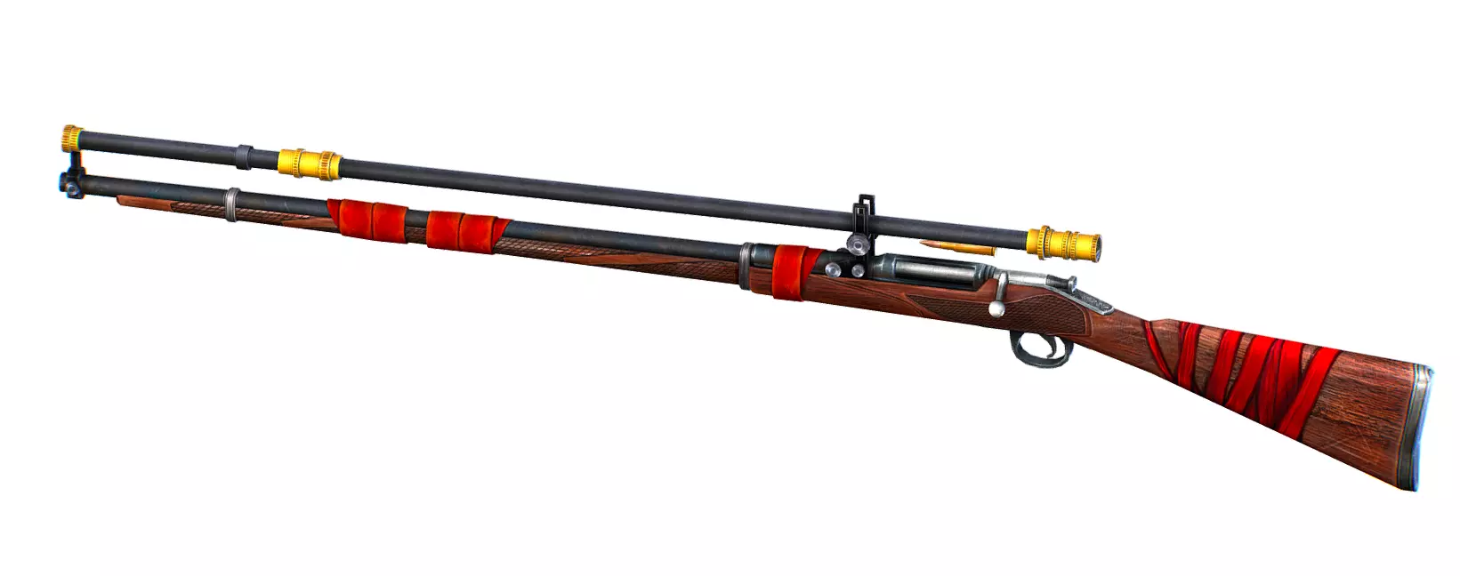 High-precision Sniper Rifle 1 3D Model Low-poly 3D model_0