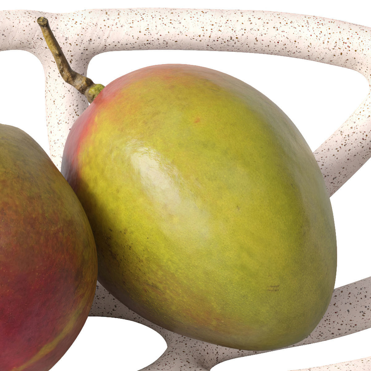 Nested bowl with mango 3D model_2