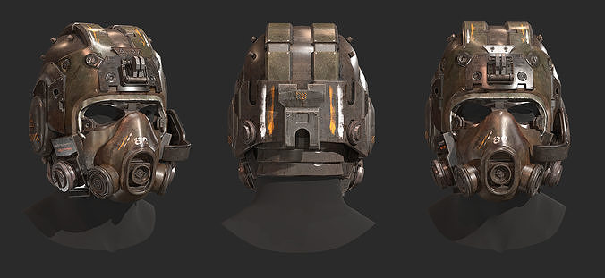 PBR Game Ready Post-Apocalyptic Helmet 3D Model