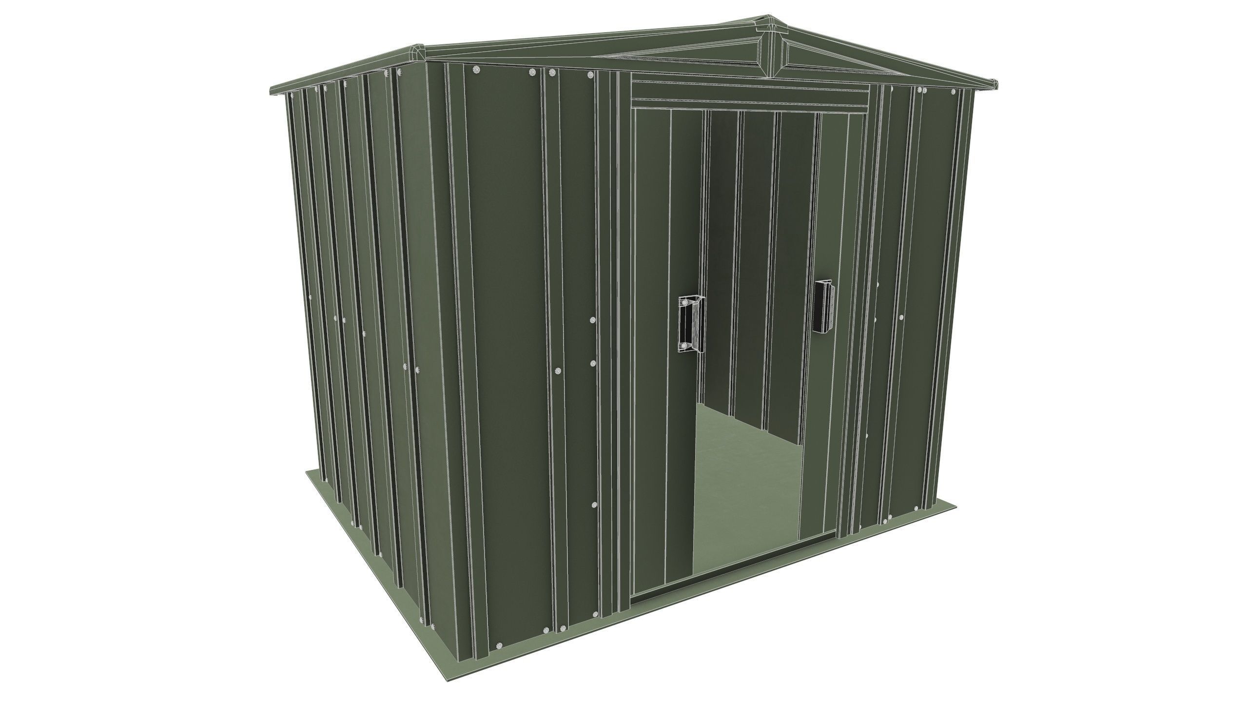 Metal Storage Shed 3D Model VR Low-poly 3D model_11