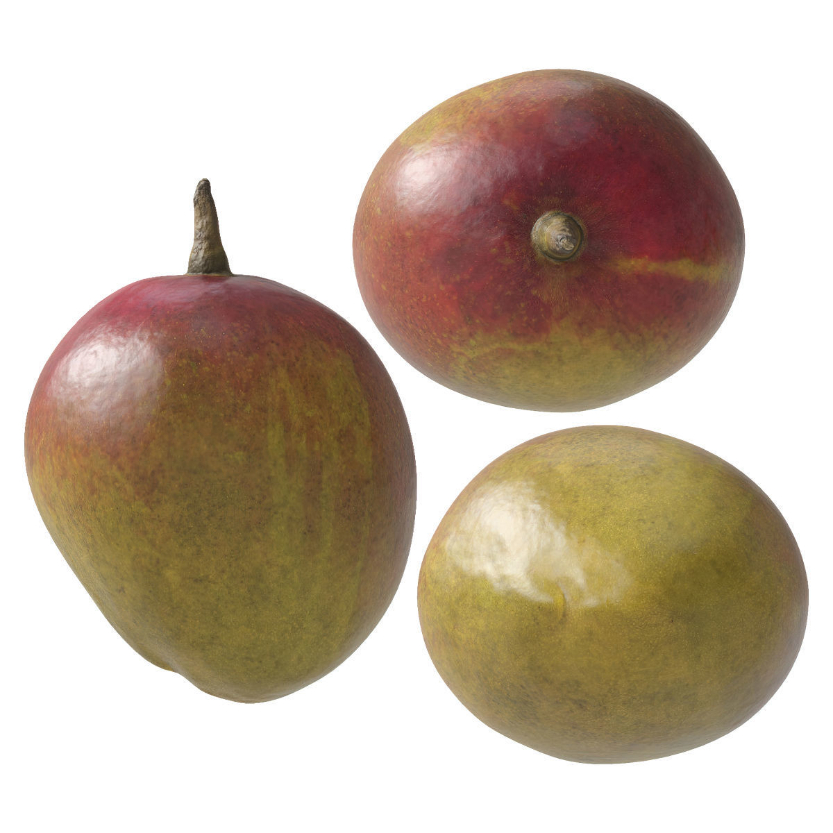 Nested bowl with pears mango and melon 3D model_8