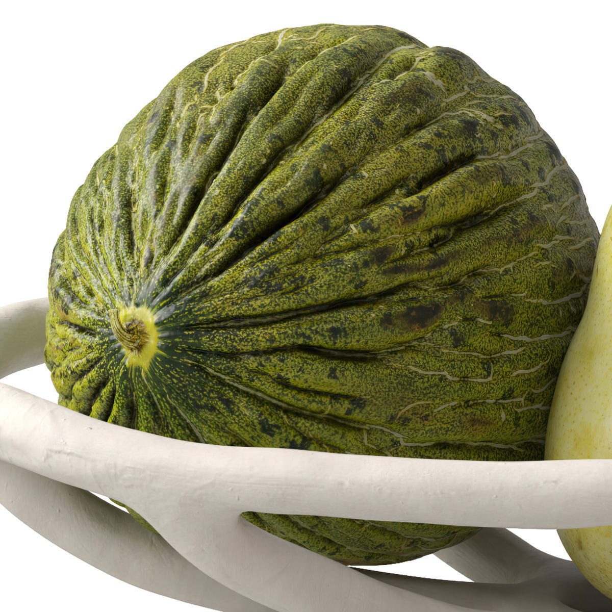 Nested bowl with pears mango and melon 3D model_5