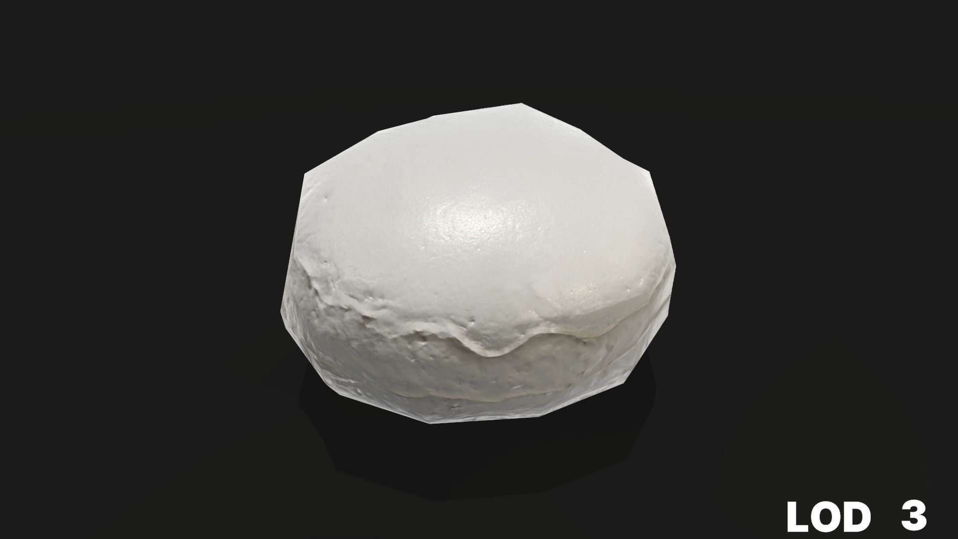 8k Cream Filled Doughnut - 4 Levels of Detail Low-poly 3D model_33