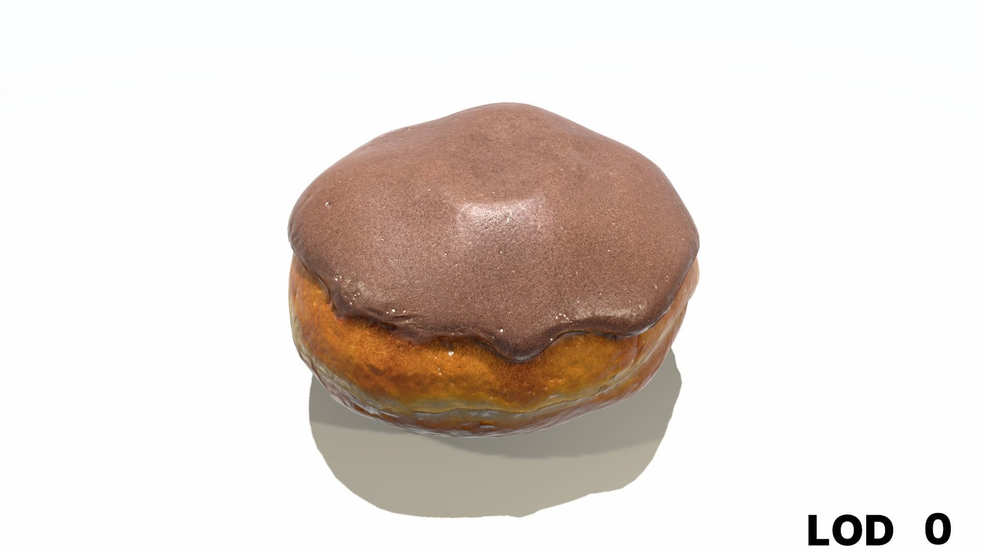 8k Cream Filled Doughnut - 4 Levels of Detail Low-poly 3D model_17