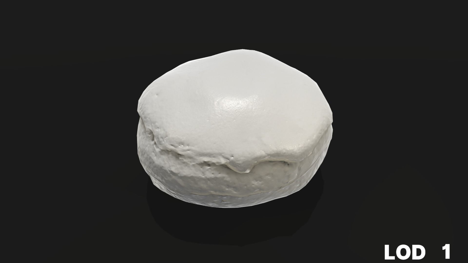 8k Cream Filled Doughnut - 4 Levels of Detail Low-poly 3D model_30