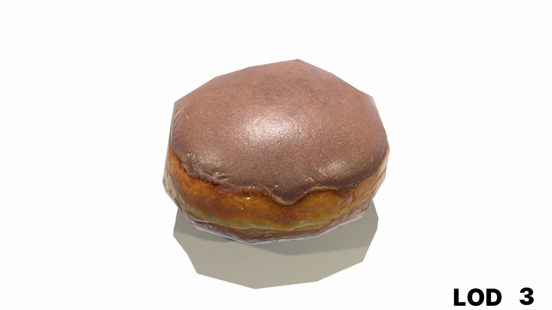 8k Cream Filled Doughnut - 4 Levels of Detail Low-poly 3D model_20