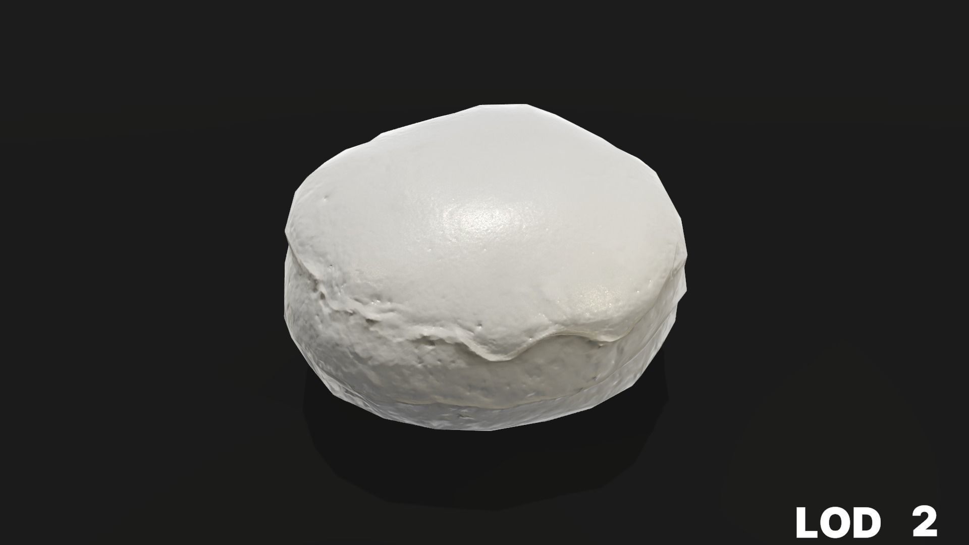 8k Cream Filled Doughnut - 4 Levels of Detail Low-poly 3D model_32