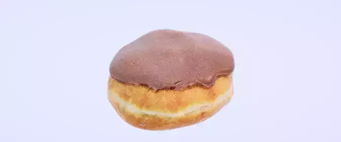 8k Cream Filled Doughnut - 4 Levels of Detail Low-poly 3D model