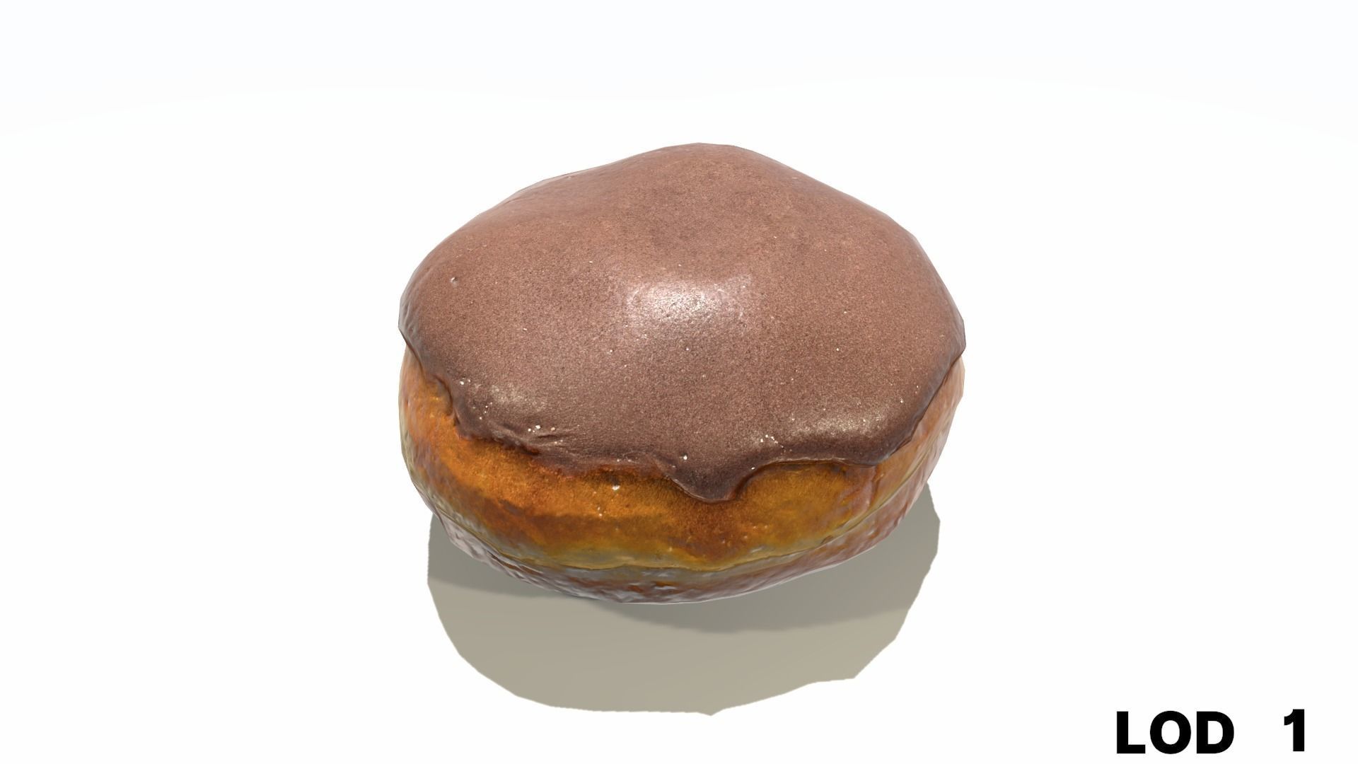 8k Cream Filled Doughnut - 4 Levels of Detail Low-poly 3D model_18
