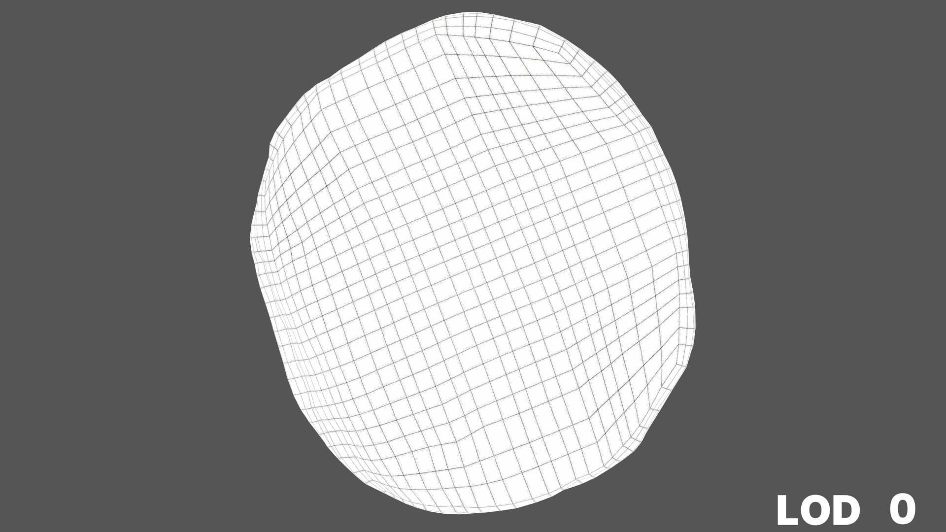 8k Cream Filled Doughnut - 4 Levels of Detail Low-poly 3D model_46