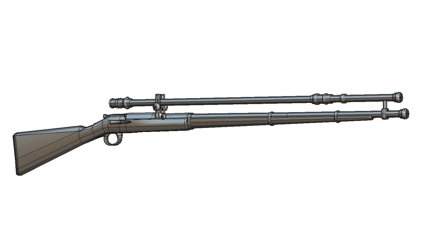 High-precision Sniper Rifle 02 Low-poly 3D model_5