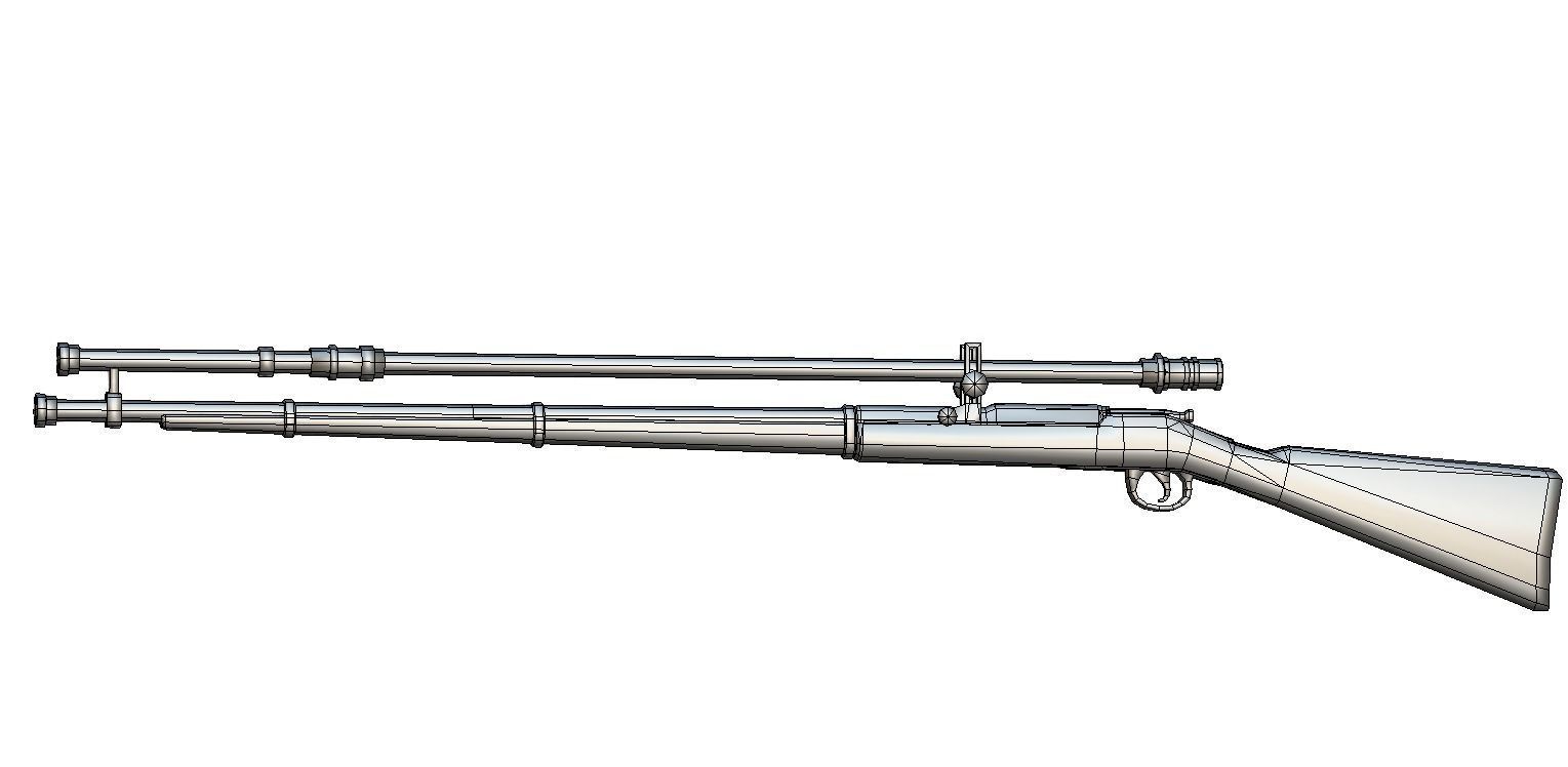 High-precision Sniper Rifle 03 Low-poly 3D model_5