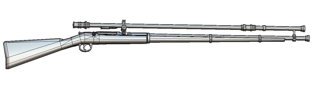 High-precision Sniper Rifle 04 Low-poly 3D model_5