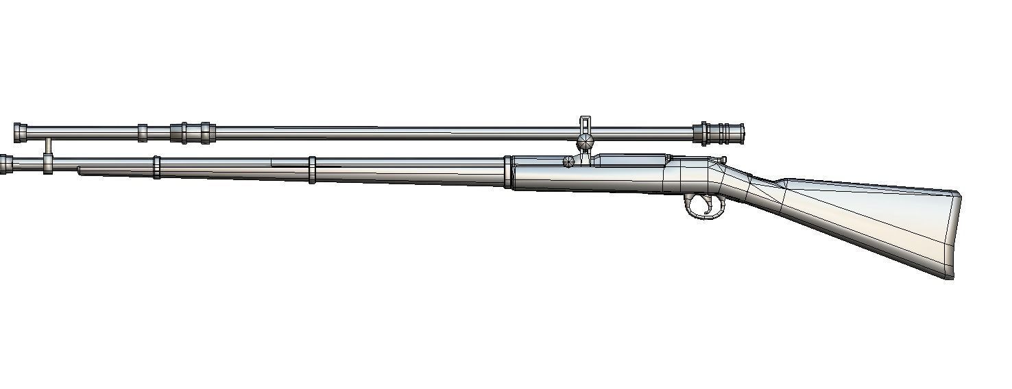 High-precision Sniper Rifle 04 Low-poly 3D model_4
