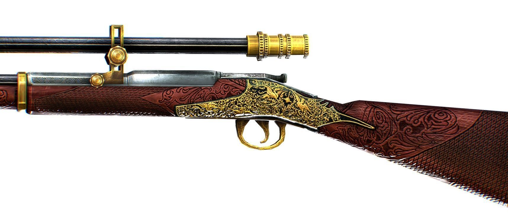 High-precision Sniper Rifle 04 Low-poly 3D model_6