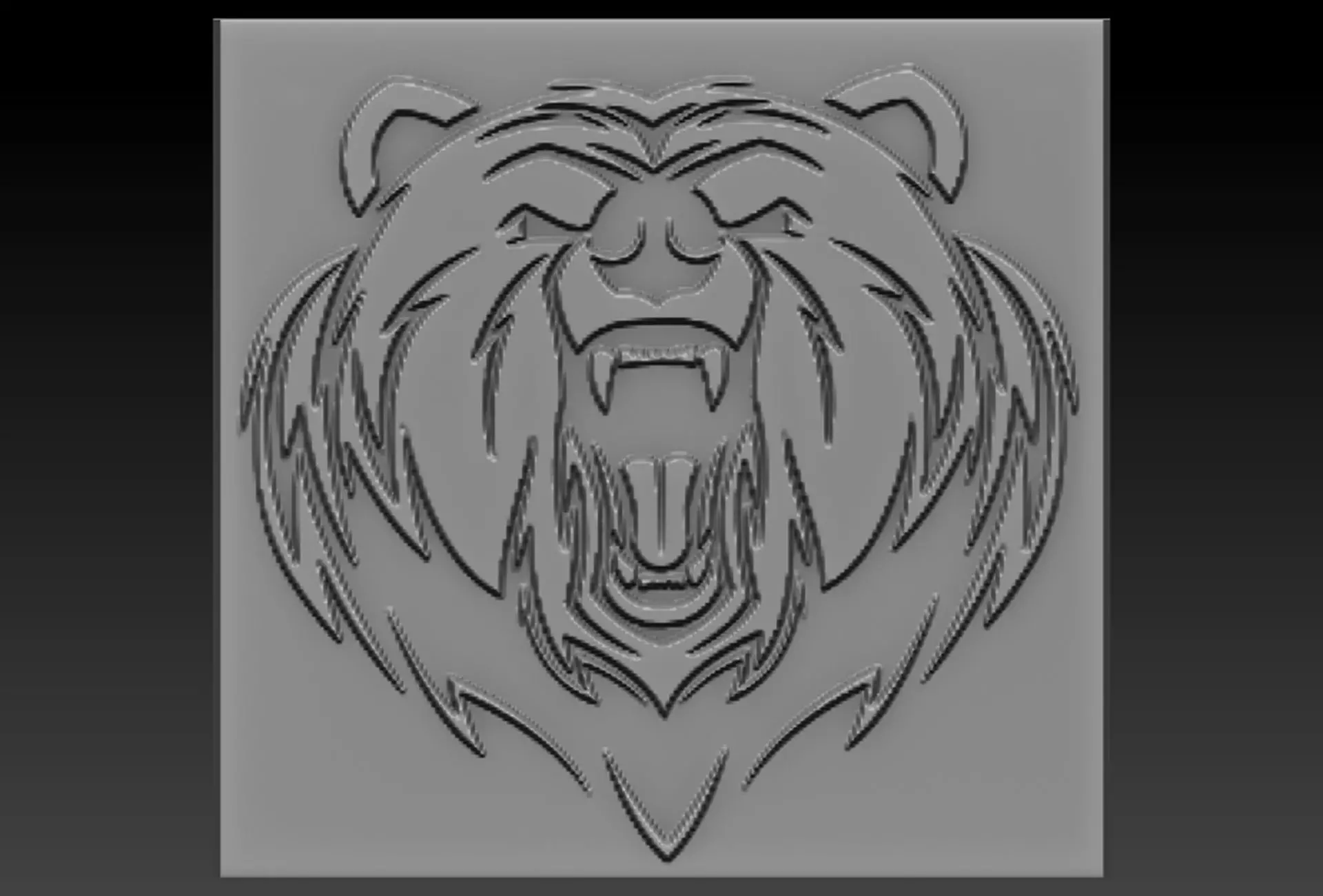 Bearr bear head 3D print model_0