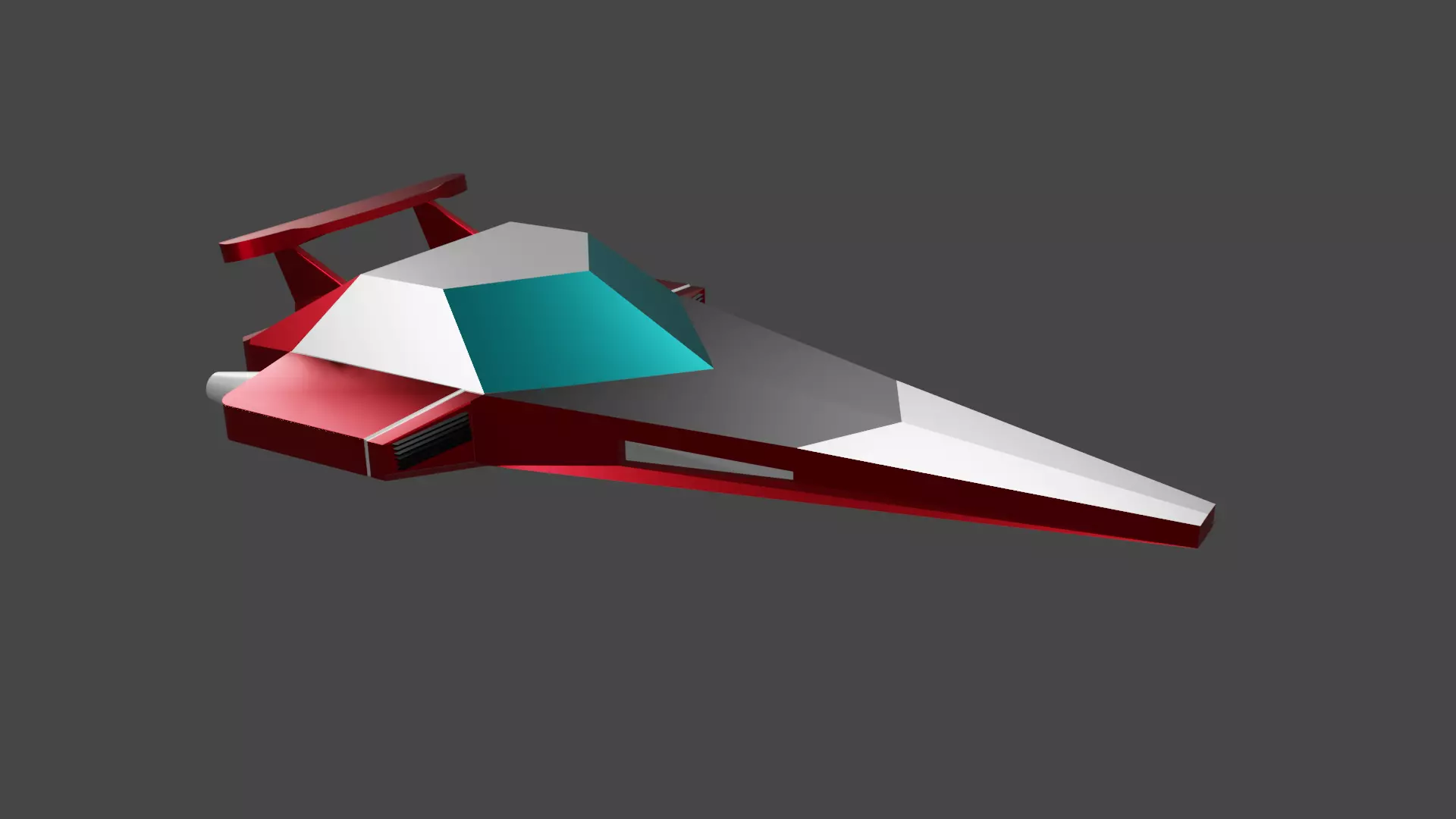 Spaceship 01F Low-poly 3D model