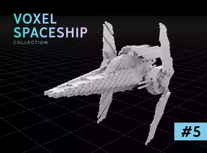 3D model VOXEL SPACESHIP Collection 5