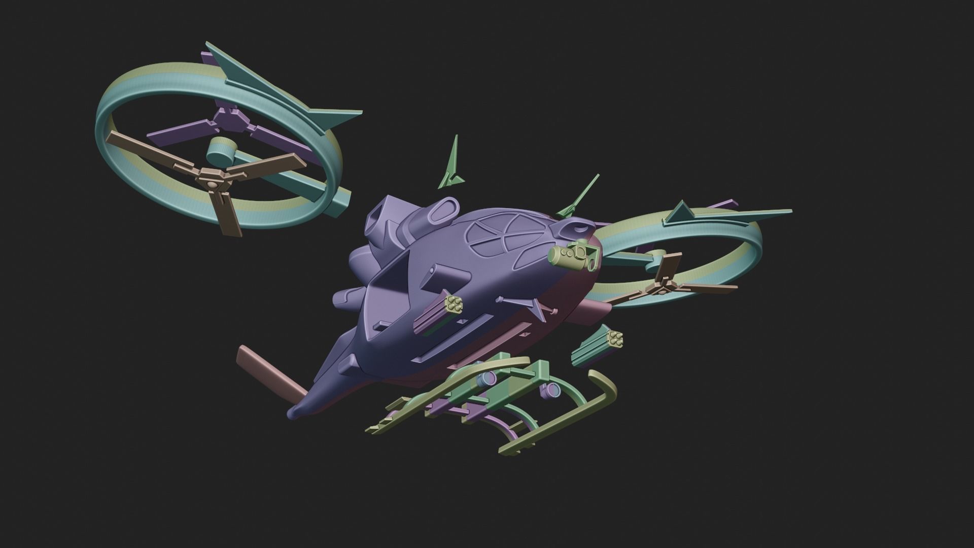 Avatar helicopter 3D print model_8