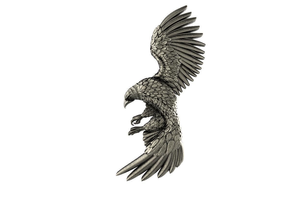 Eagle pendant  3D print model_8