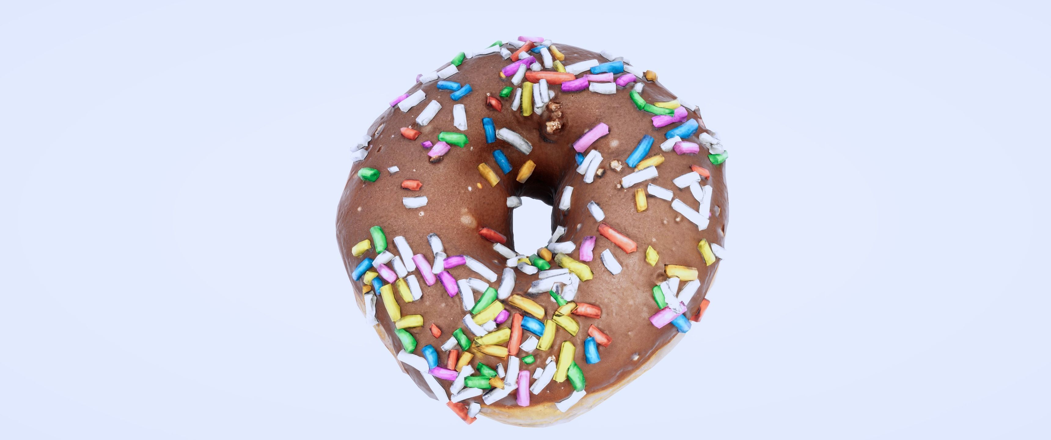8k Doughnut with Sprinkles - 5 Levels of Detail Low-poly 3D model_11