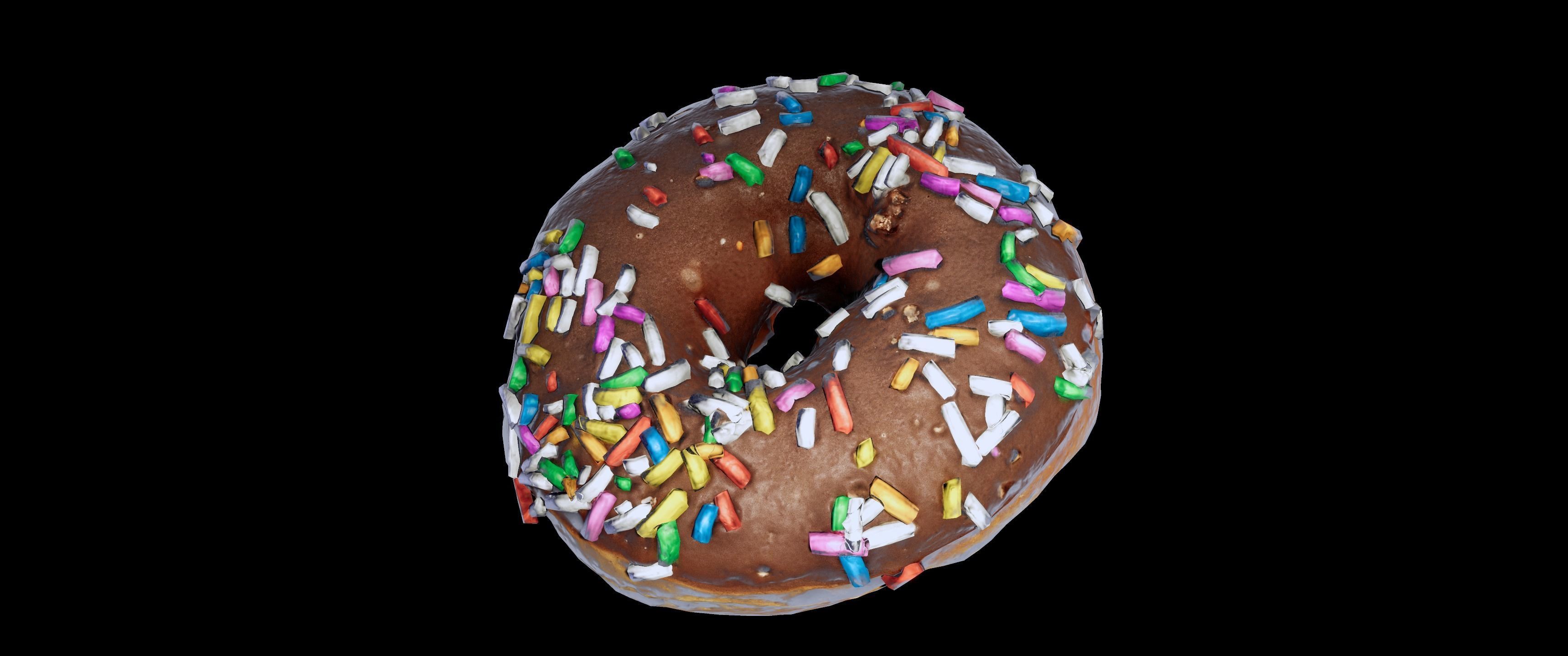 8k Doughnut with Sprinkles - 5 Levels of Detail Low-poly 3D model_13