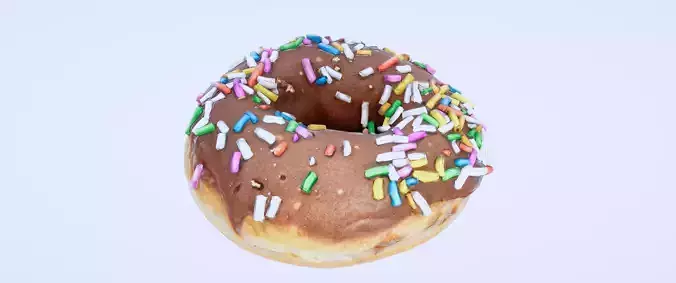 8k Doughnut with Sprinkles - 5 Levels of Detail Low-poly 3D model