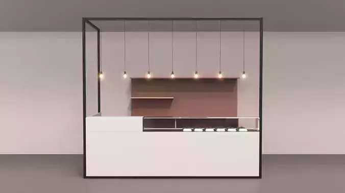 Coffee Shop Bar 1 3D model