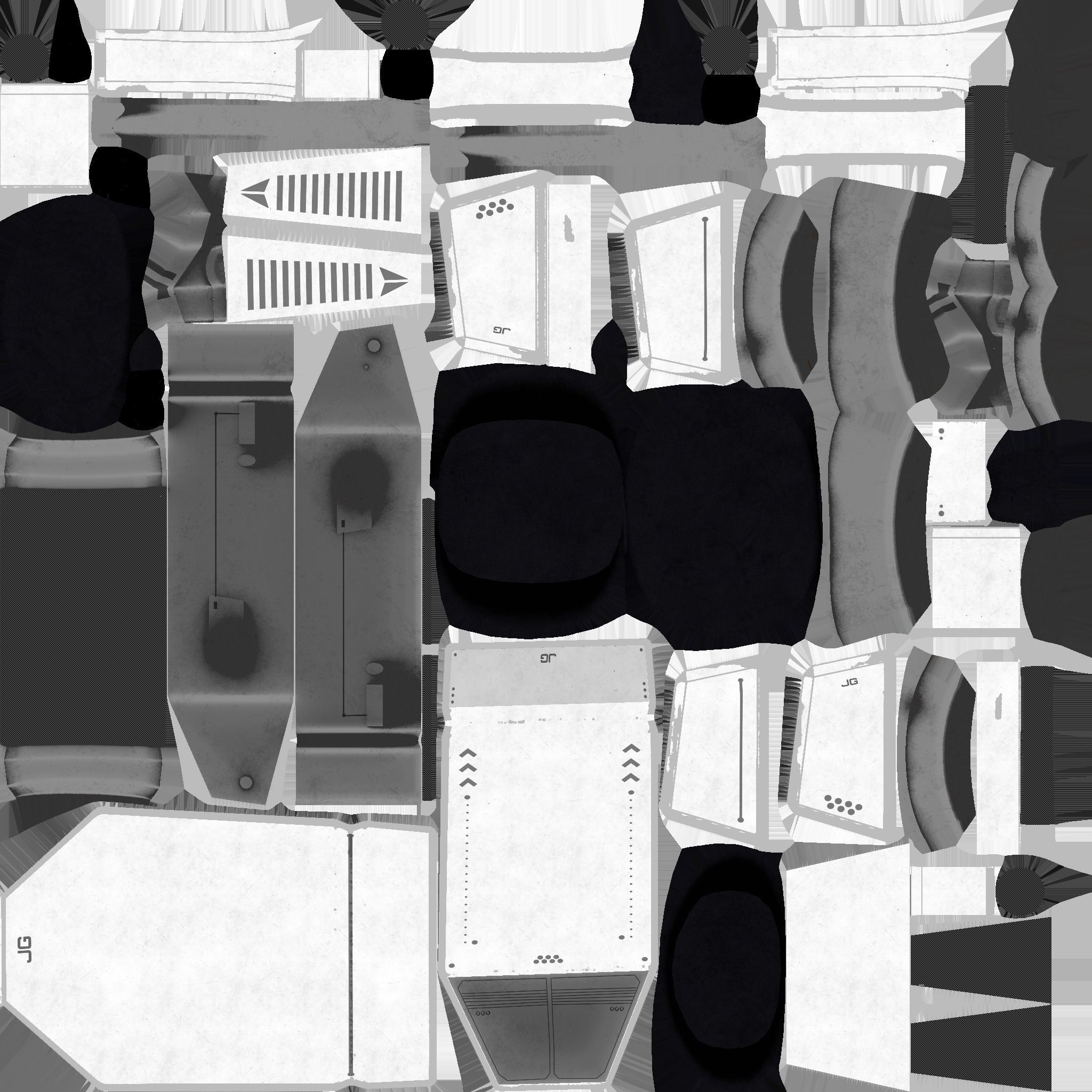 Jetpack G08 Light Steel - SciFi Character Design Low-poly 3D model_21