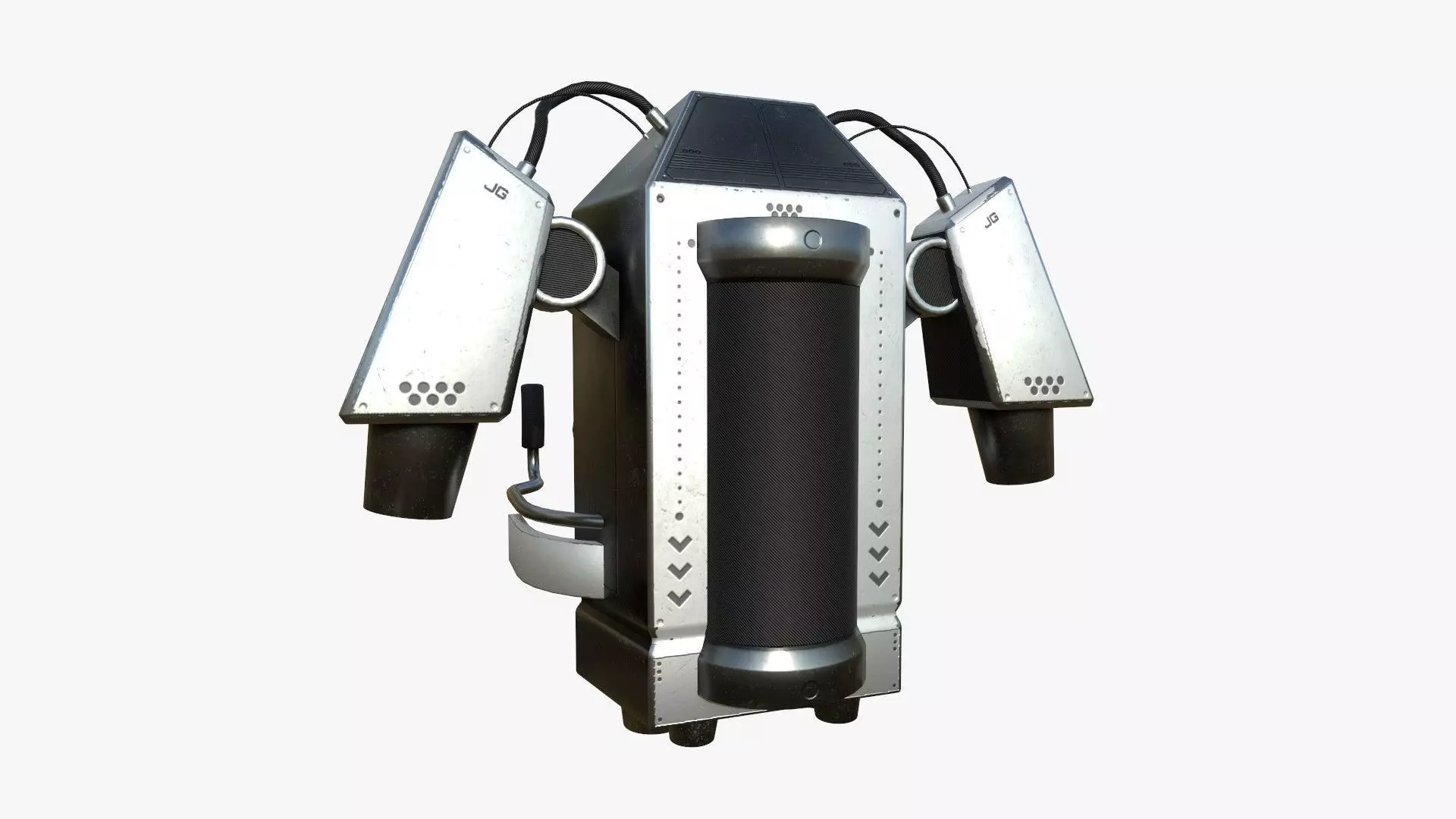 Jetpack G08 Light Steel - SciFi Character Design Low-poly 3D model_0